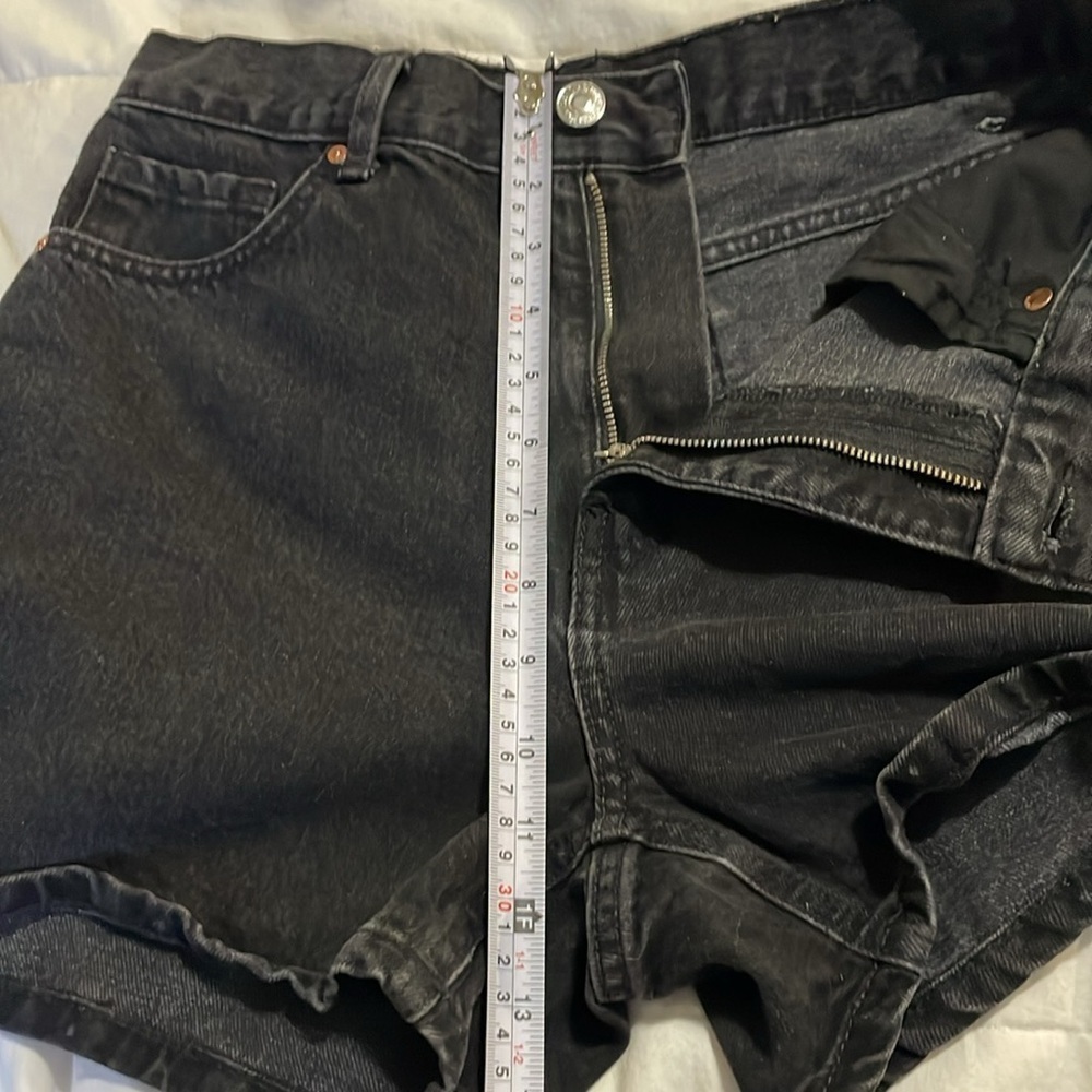 MNG | Mango | Talla |Black | Denim | Cotton | High-Waisted | Jean Short | Size 6 - Picture 11 of 13